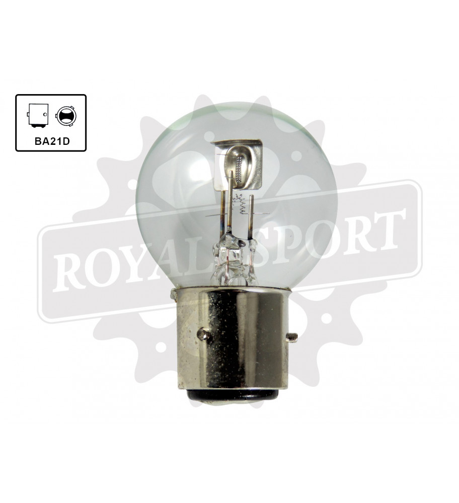 Ampoule 12V/35/35W, socle: BA21d clair