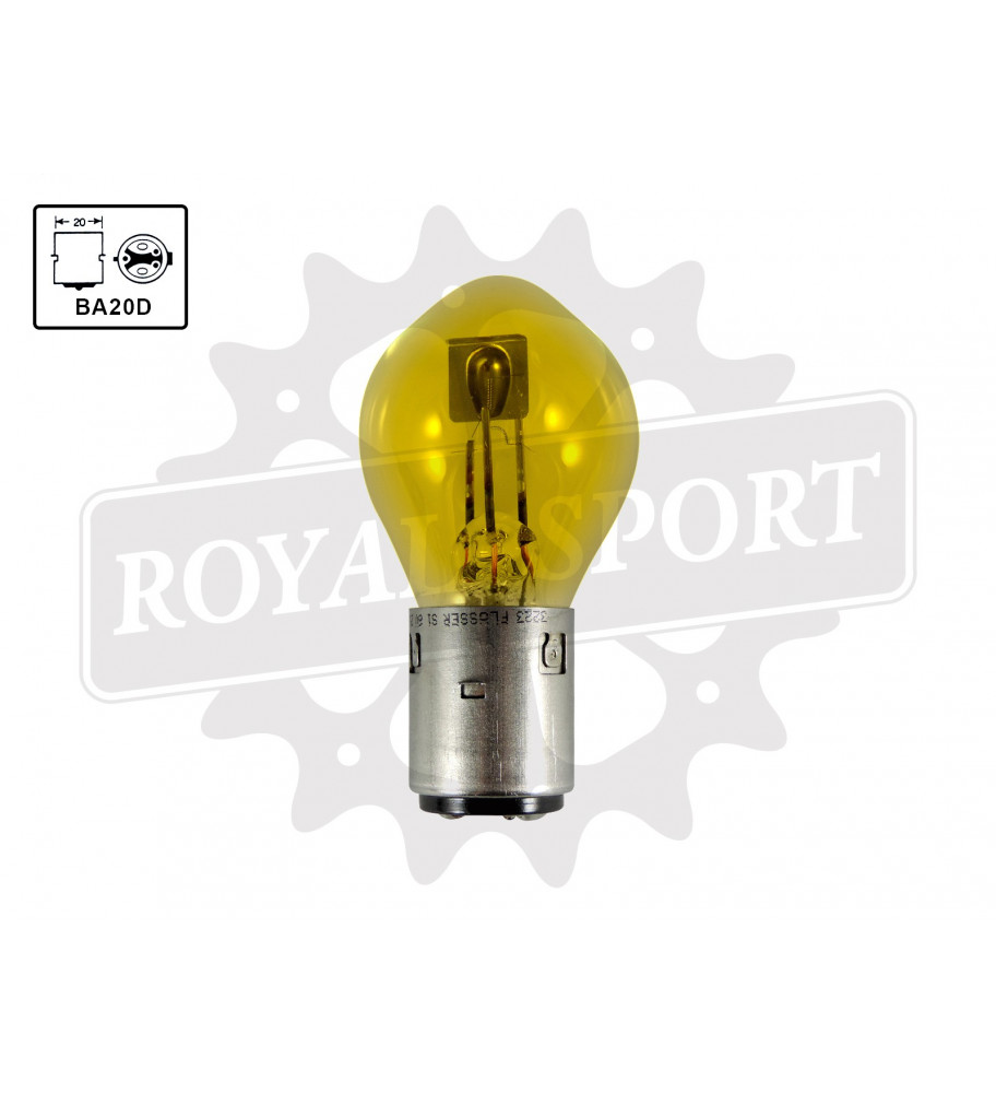 Ampoule 12V 4540W jaune BA21d 3 ergots (Type Marchal)